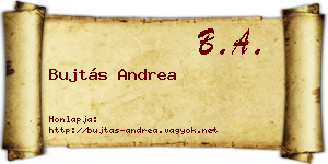Bujtás Andrea névjegykártya