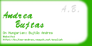 andrea bujtas business card